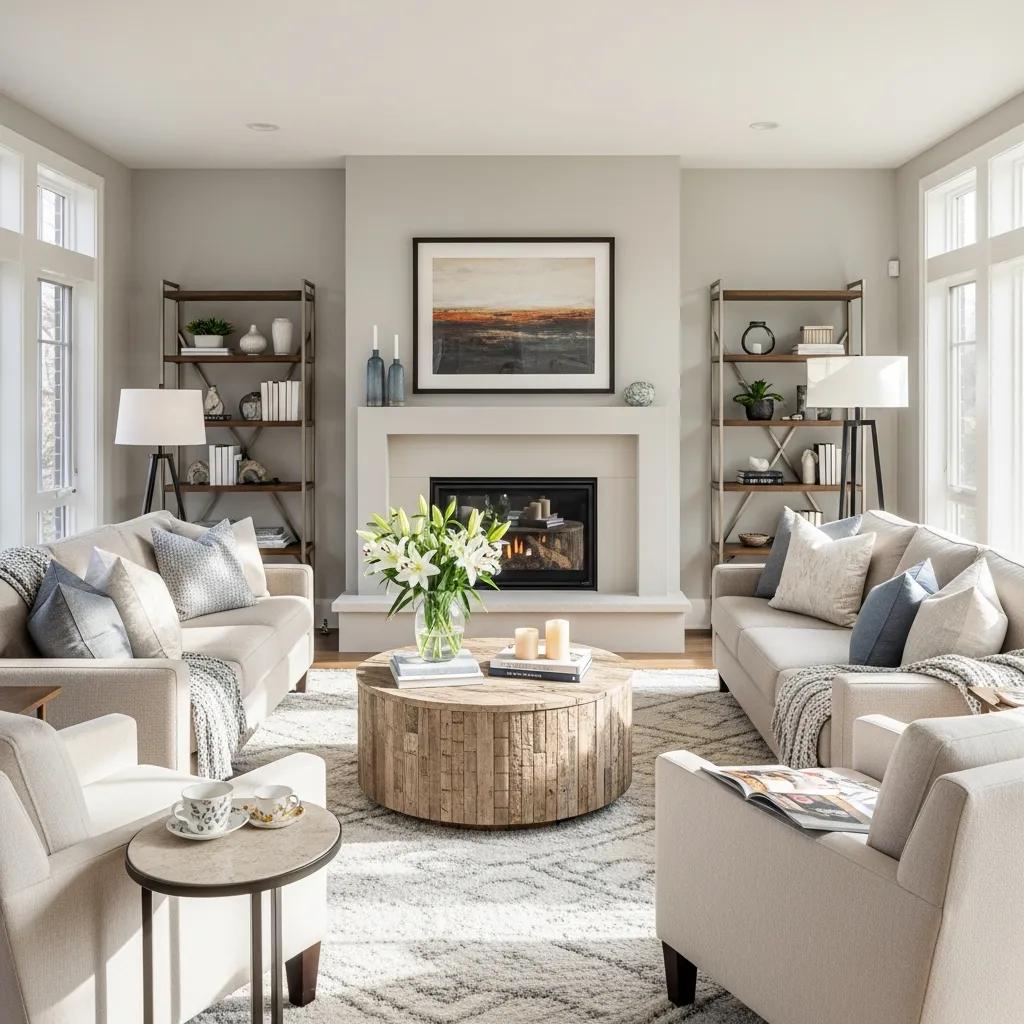 Cozy and well-staged living room showcasing effective home staging techniques